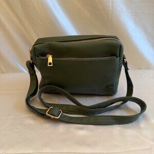 Olive Green crossbody bag similar to Pom Pom London camera bag